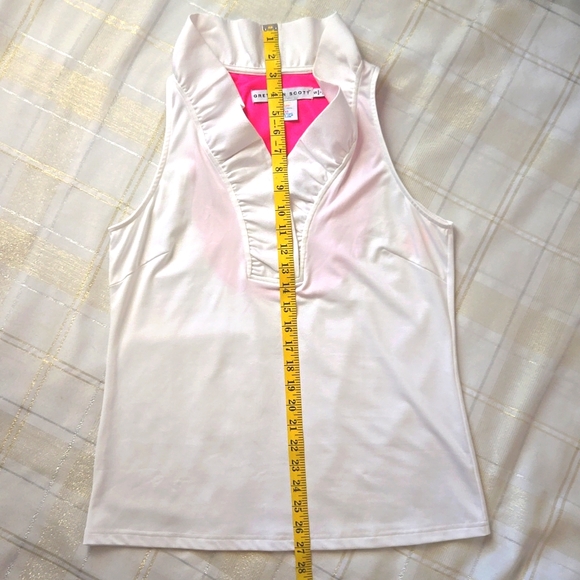 Gretchen Scott White Jersey Sleeveless Ruffneck Top - Picture 13 of 13
